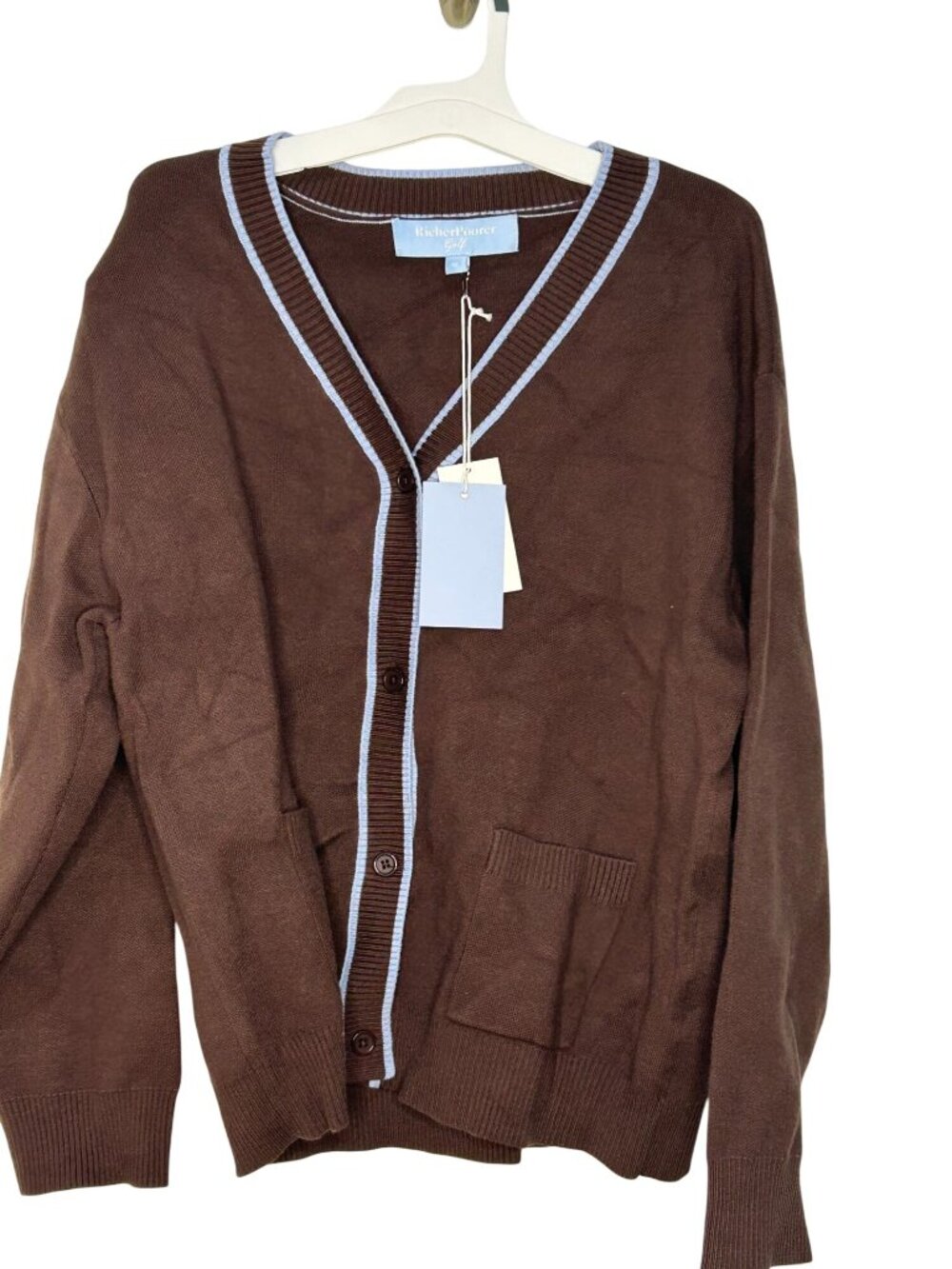 NWT Richer Poorer Women's Medium Piped Knit Cardigan MSRP $45